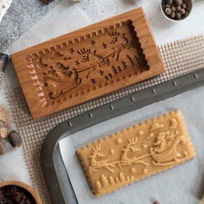 画像1: サンタとトナカイ *wood gingerbread cookie mold