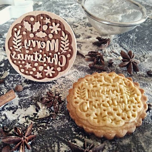 画像1: merry christmas/*wood cookie stamp (1)