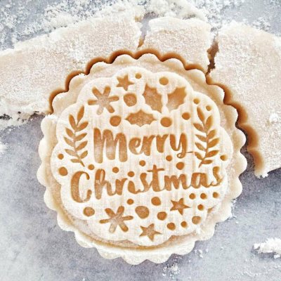 画像2: merry christmas/*wood cookie stamp