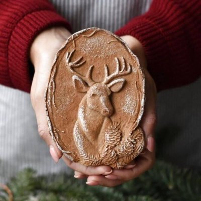 画像2: トナカイと松ぼっくり*wood gingerbread cookie mold