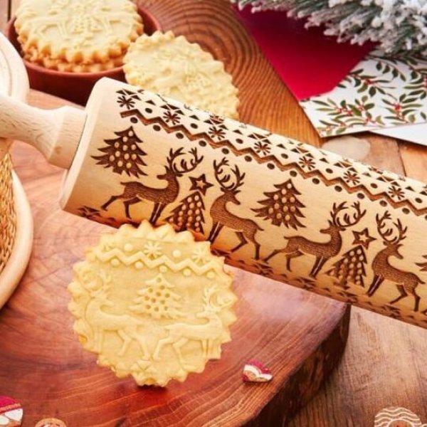 Christmas Reindeer＜クリスマス＆トナカイ＞/Rolling Pin＜S＞ decora-shop (デコラショップ）