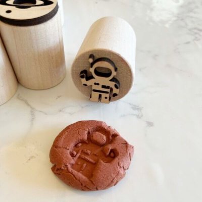 画像3: 宇宙服*惑星*地球*ロケット*月*星＜6個＞*wood cookie stamp