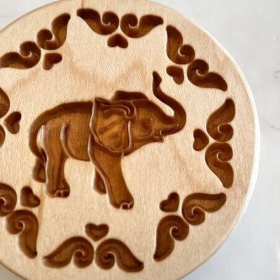 画像1: ぞうさん/Elephant*wood cookie mold