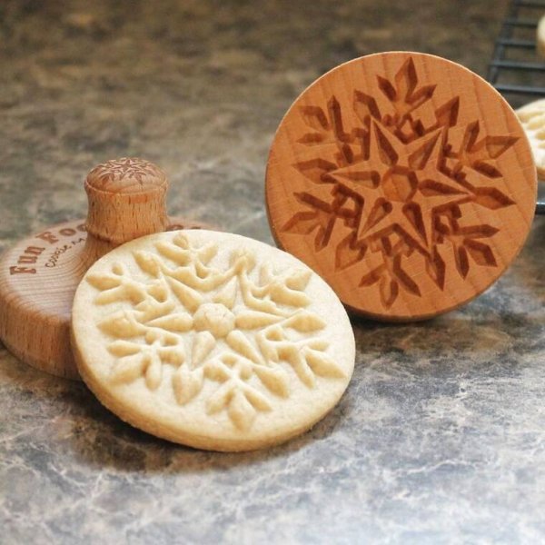 画像1: 雪の結晶/Snowflake*wood cookie stamp (1)