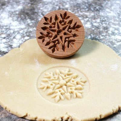 画像1: 雪の結晶/Snowflake*wood cookie stamp