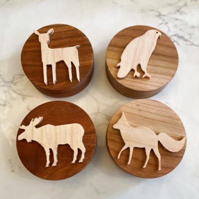 画像1: 森の仲間たち＜ふくろう/鹿/トナカイ/キツネ＞*wood cookie stamp
