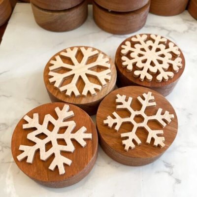 画像1: 雪の結晶＜4種類＞*wood cookie stamp