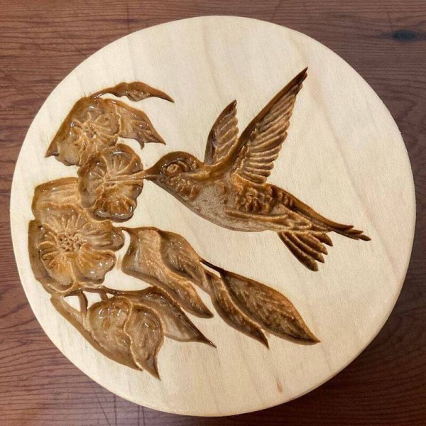 画像1: ハミングバード/Hummingbird*wood cookie mold (1)