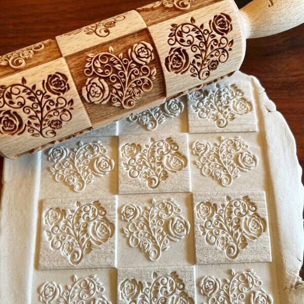 画像1: Rose Stamp＜薔薇＞/mini Rolling Pin (1)