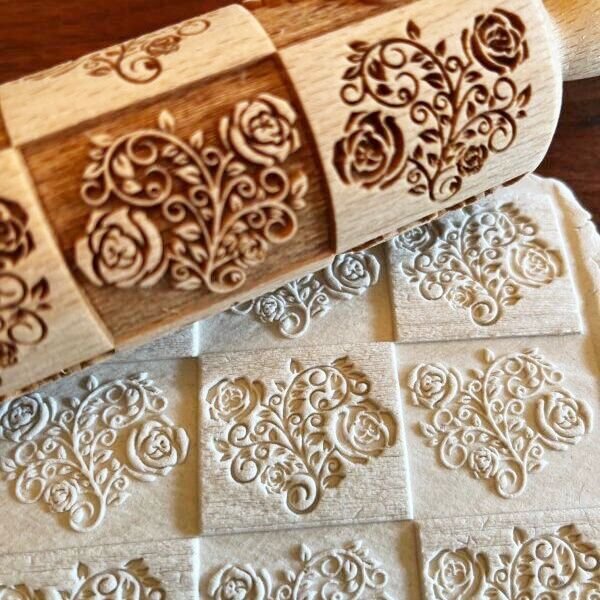 画像2: 【30％OFF/SALE】Rose Stamp＜薔薇＞/mini Rolling Pin (2)