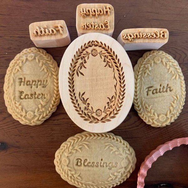 画像1: Easter Egg with messages＋カッター付き【送料無料】wood cookie mold (1)