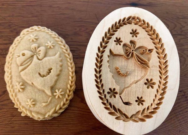画像1: ヒヨコ/Easter Chick＋カッター付き*wood cookie mold (1)