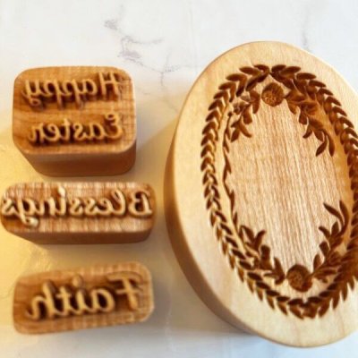 画像2: Easter Egg with messages＋カッター付き【送料無料】wood cookie mold