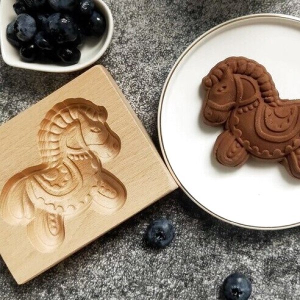 画像1: Horse/馬*wood gingerbread cookie mold (1)