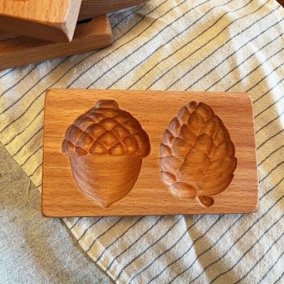 画像1: どんぐり＆松ぼっくり*wood cookie mold