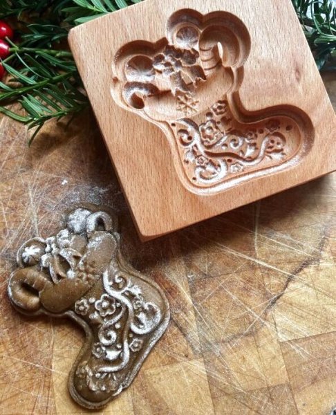 画像2: クリスマスソックス*wood cookie mold (2)