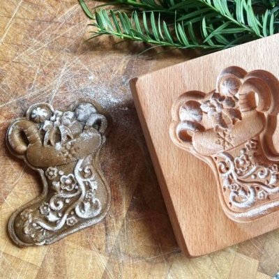 画像1: クリスマスソックス*wood cookie mold