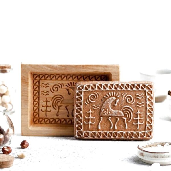 画像1: Mezen painting＜馬*horse>/wood gingerbread cookie mold (1)