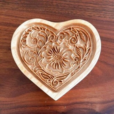 画像1: フラワーハート/Flower Heart*wood cookie mold