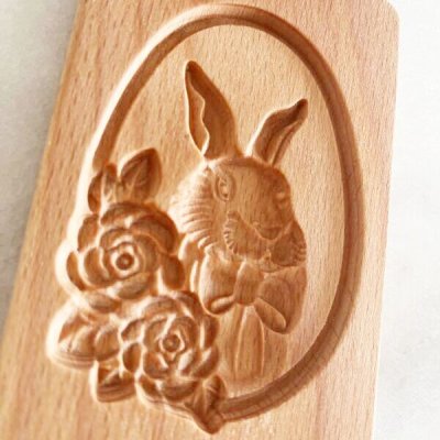 画像2: ウサギと薔薇*wood gingerbread cookie mold