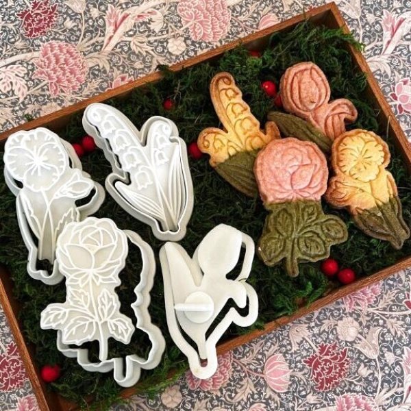 画像2: お花*4種類＜薔薇/チューリップ/鈴蘭/パンジー＞*cookie stamp & cutter (2)