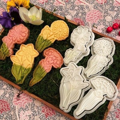 画像2: お花*4種類＜カーネーション/水仙/デイジー/タンポポ＞*cookie stamp & cutter