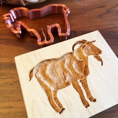 画像2: ヤギ*Goat＋カッター付き*wood cookie mold