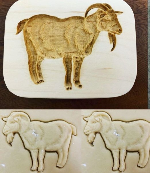 画像1: ヤギ*Goat＋カッター付き*wood cookie mold (1)