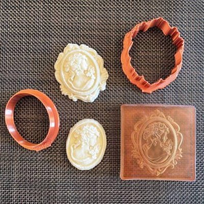 画像1: ☆送料無料☆Lady cameo / 淑女のカメオ cookie stamp & cutter2種