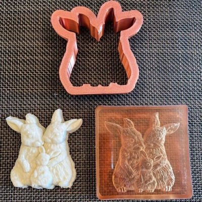 画像1:  Bunny Family / うさぎの家族 cookie stamp & cutter