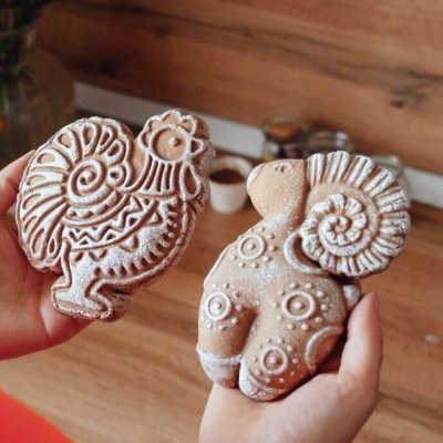 画像1: 子羊/ lamb dymkovsky*wood gingerbread cookie mold