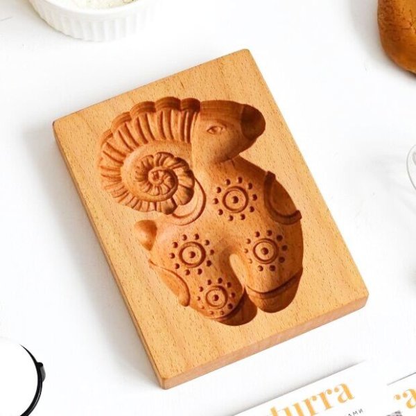 画像1: 子羊/ lamb dymkovsky*wood gingerbread cookie mold (1)