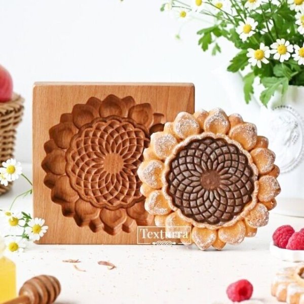 画像1: ひまわり/sunflower*wood gingerbread cookie mold (1)