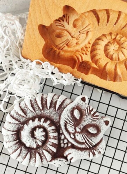 画像1: 猫/cat bayun*wood gingerbread cookie mold (1)