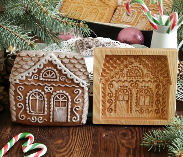 画像1: ジンジャーハウス＜L＞/wood gingerbread cookie mold (1)