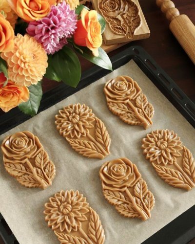 画像2: ダリア*dahlia/wood gingerbread cookie mold
