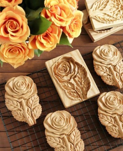 画像3: 薔薇*rose/wood gingerbread cookie mold