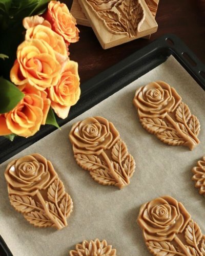 画像2: 薔薇*rose/wood gingerbread cookie mold