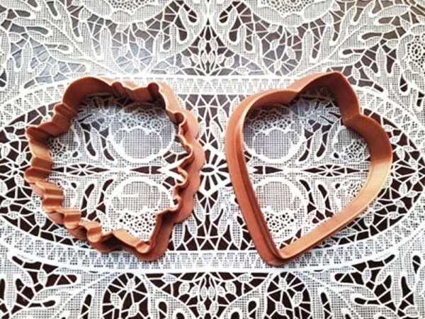 画像2: ★☆送料無料☆★ 2 Hearts Valentine+カッター付き/cookie mould (2)