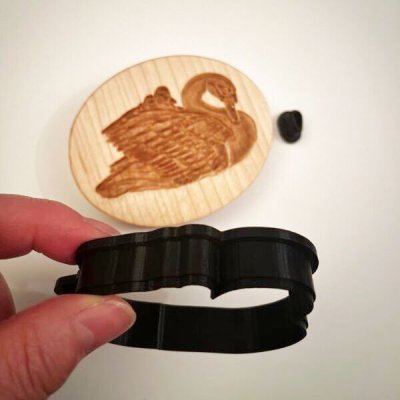 画像3: 白鳥/Swan＋カッター付き*wood cookie mold【送料無料】