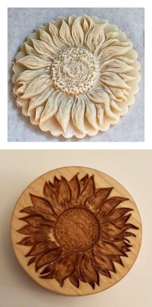 画像1: ひまわり/Sunflower*wood cookie mold (1)