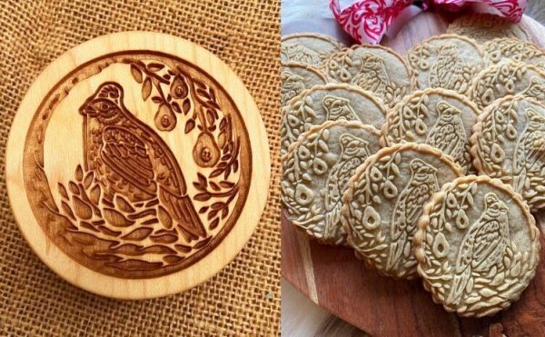 画像1: 梨の木のヤマウズラ/partridge in a pear tree*wood cookie mold (1)