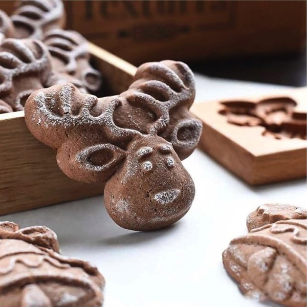画像3: トナカイ&ベル*wood gingerbread cookie mold (3)