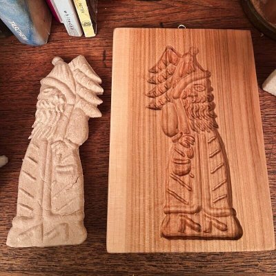 画像1: サンタクロースとツリー*スペキュロス型/cookie mold/菓子木型作家 komorebi.
