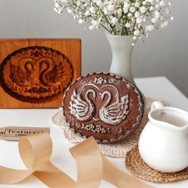 画像3: 白鳥/couple*wood gingerbread cookie mold (3)