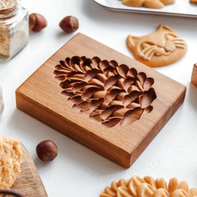 画像1: 松ぼっくり/ Pine cone*wood cookie stamp