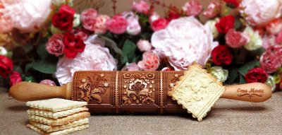 画像3: Birds and Flowers＜鳥とお花＞ショートブレッド型/Rolling Pin＜M＞