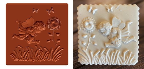 画像2: 天使とお花畑*springerle cookie stamp (2)
