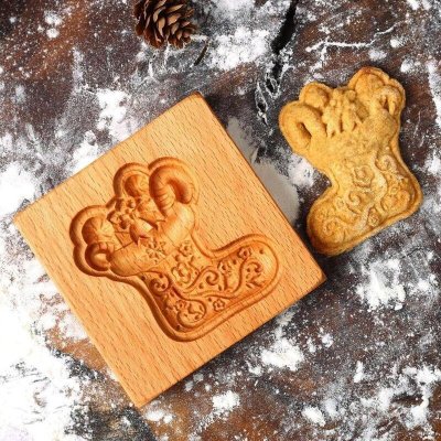 画像2: クリスマスソックス*wood cookie mold