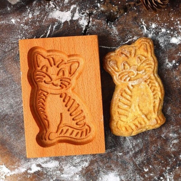 画像2: 猫ちゃん*wood cookie mold (2)